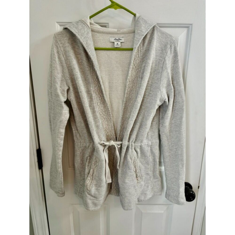 Lucky Bliss California 100% Cotton Lace Hooded Sweater Cardigan Size M